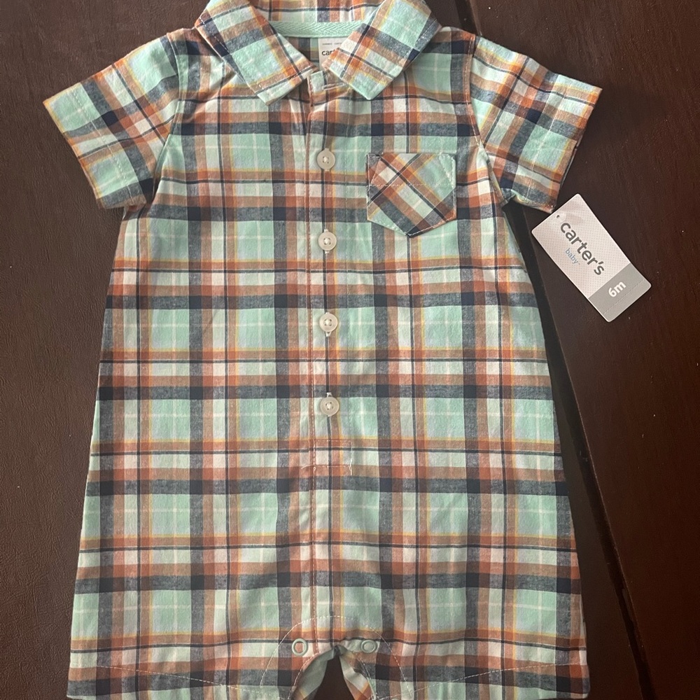 (SUMMER) Carter’s plaid outfit for baby boy